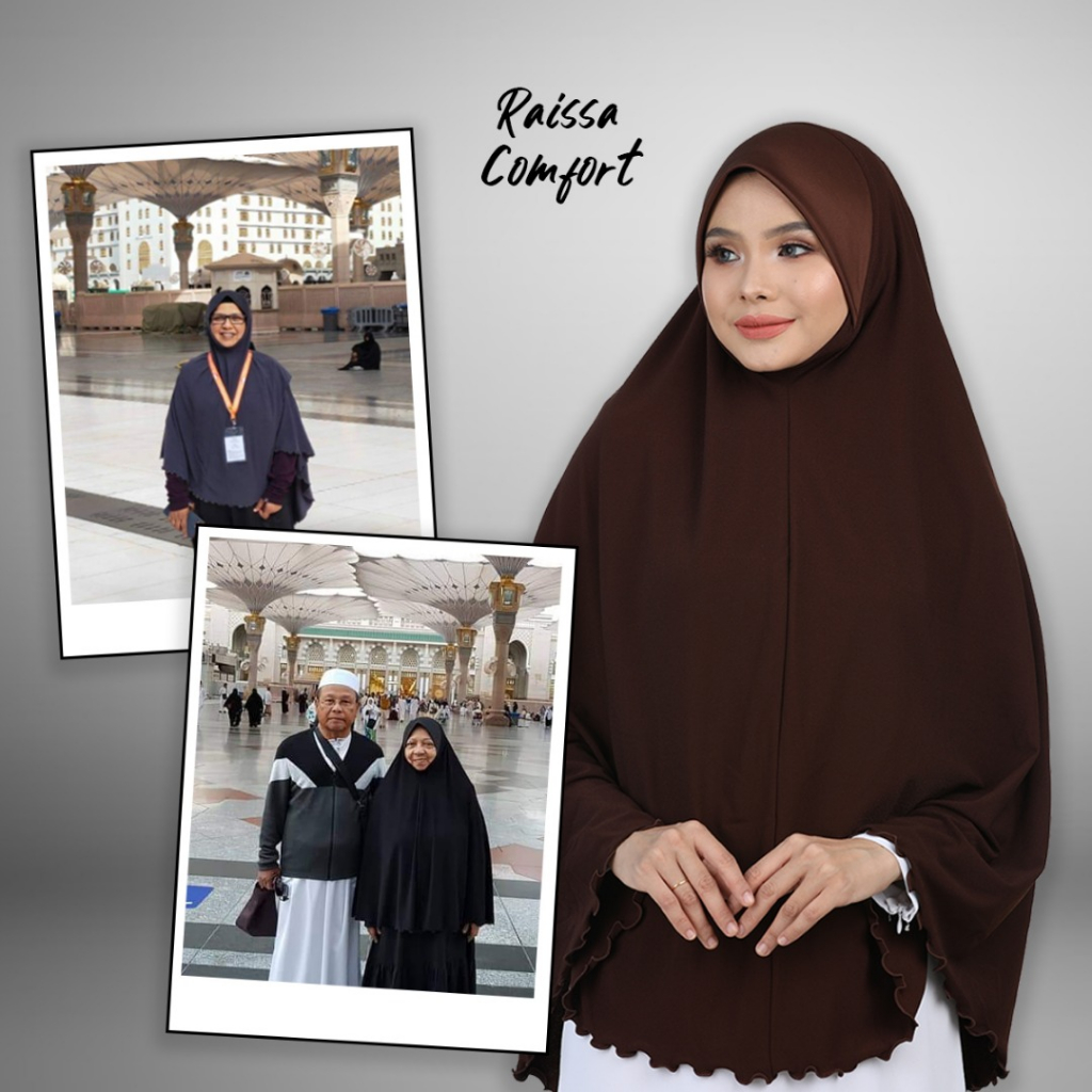 TUDUNG SARUNG RAISSA COMFORT . Potongan Mini Telekung yang memang khas untuk yang akan mengerjakan Haji dan Umrah.✨