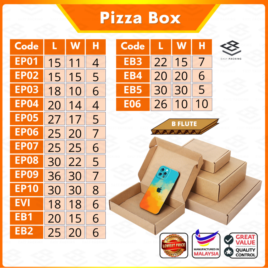 ( Big Sales ) Pizza Box Packing Box Carton Box Paper Box Kotak carton Box Gift Box