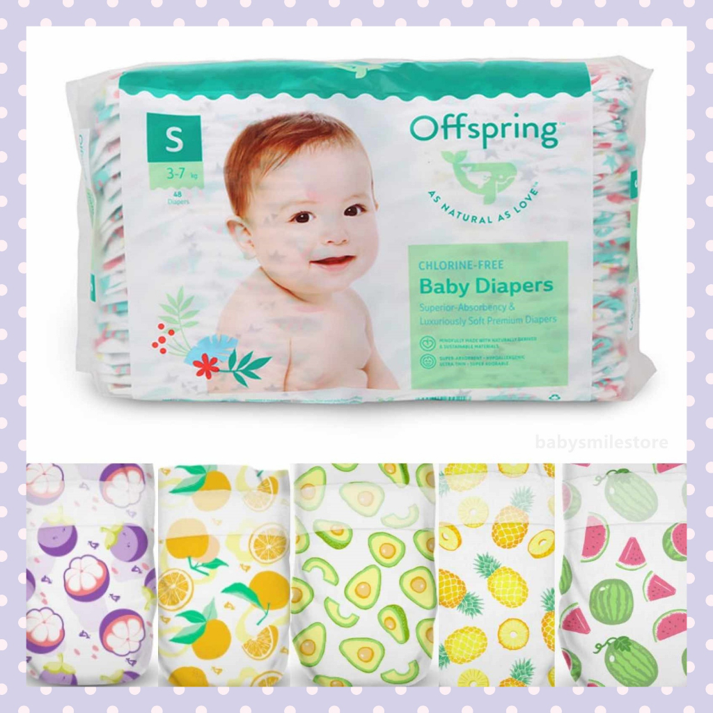 Offspring Fashion Tape Diapers (S 48/ M 42/ L 36/ XL 30)