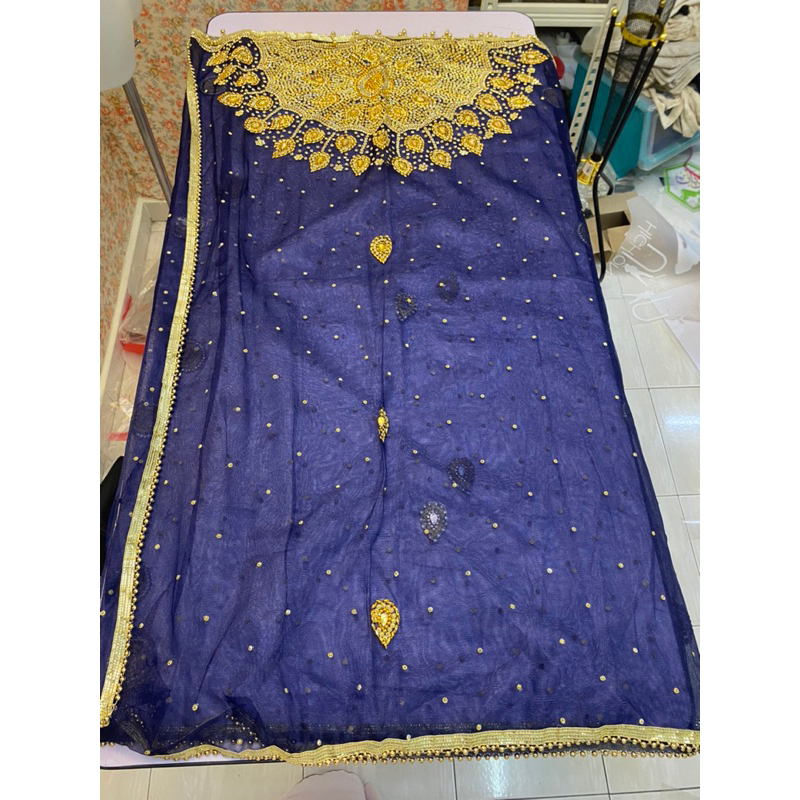 Grand Indian Bridal shawl/Nikkah/Wedding/Veil kahwin/ Duppatta 2.5Meter