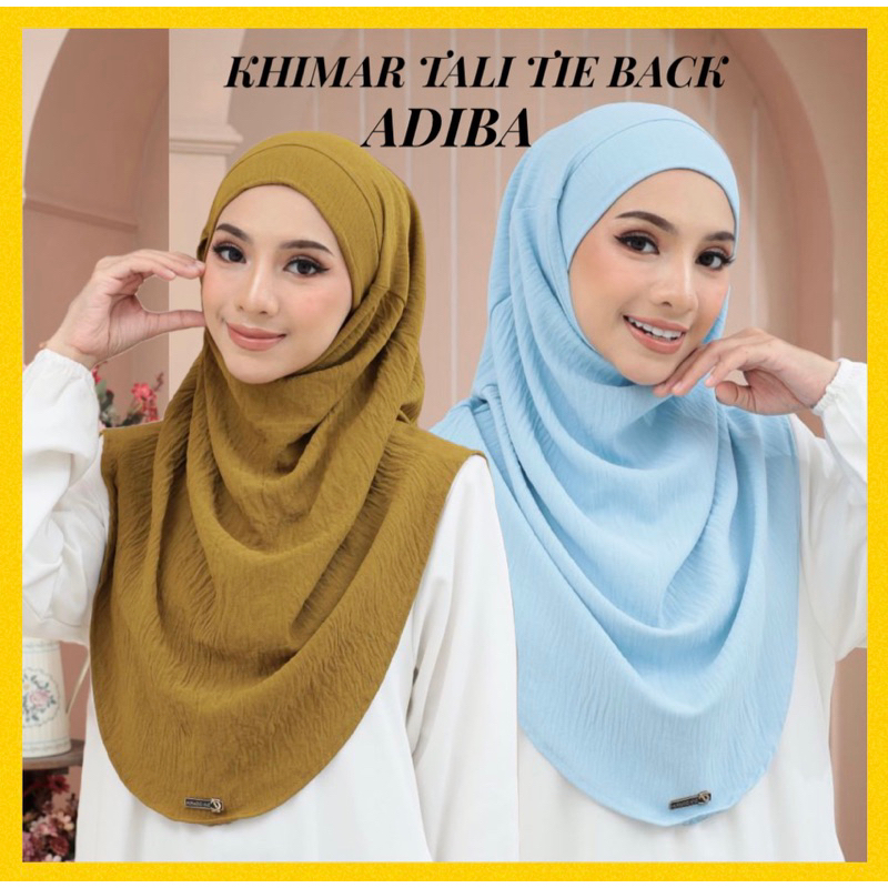 KHIMAR TALI TIE BACK IKAT BELAKANG BIDANG 45 TUDUNG SARUNG INSTANS PLAIN VIRAL DAN TERKINI