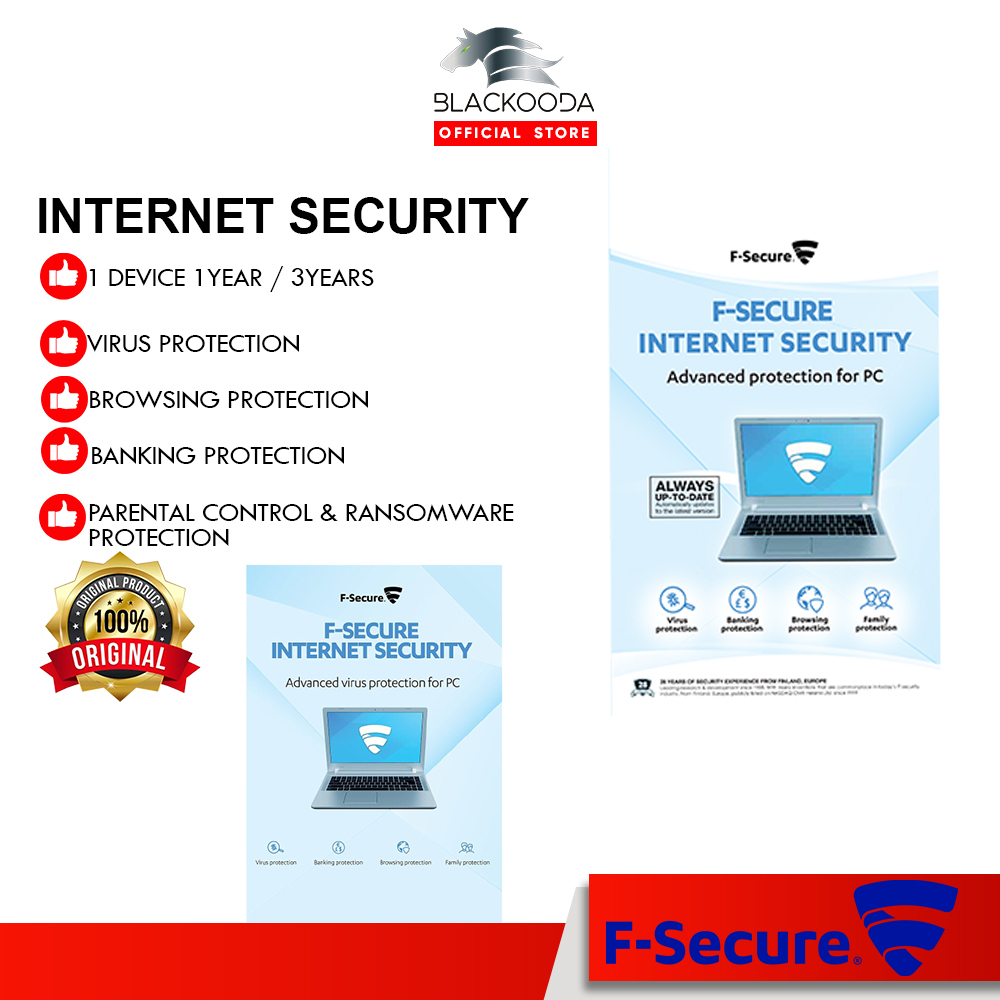 F-Secure Internet Security Advanced Protection Anti-Virus For PC 1 Device 1 / 3 Years