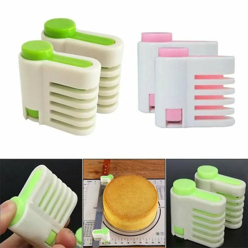 AR - (2 Pcs) 5 Layers Bread Slicer Set DIY Food Grade Plastic Cake Bread Cutter Cutting Bread