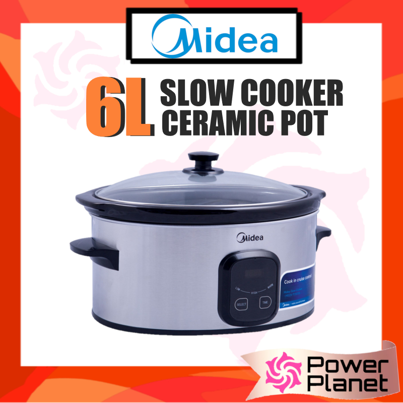 Midea 6L Slow Cooker (Digital Control) MSCK-TC60SS With Heat-Proof Handle MSCKTC60SS