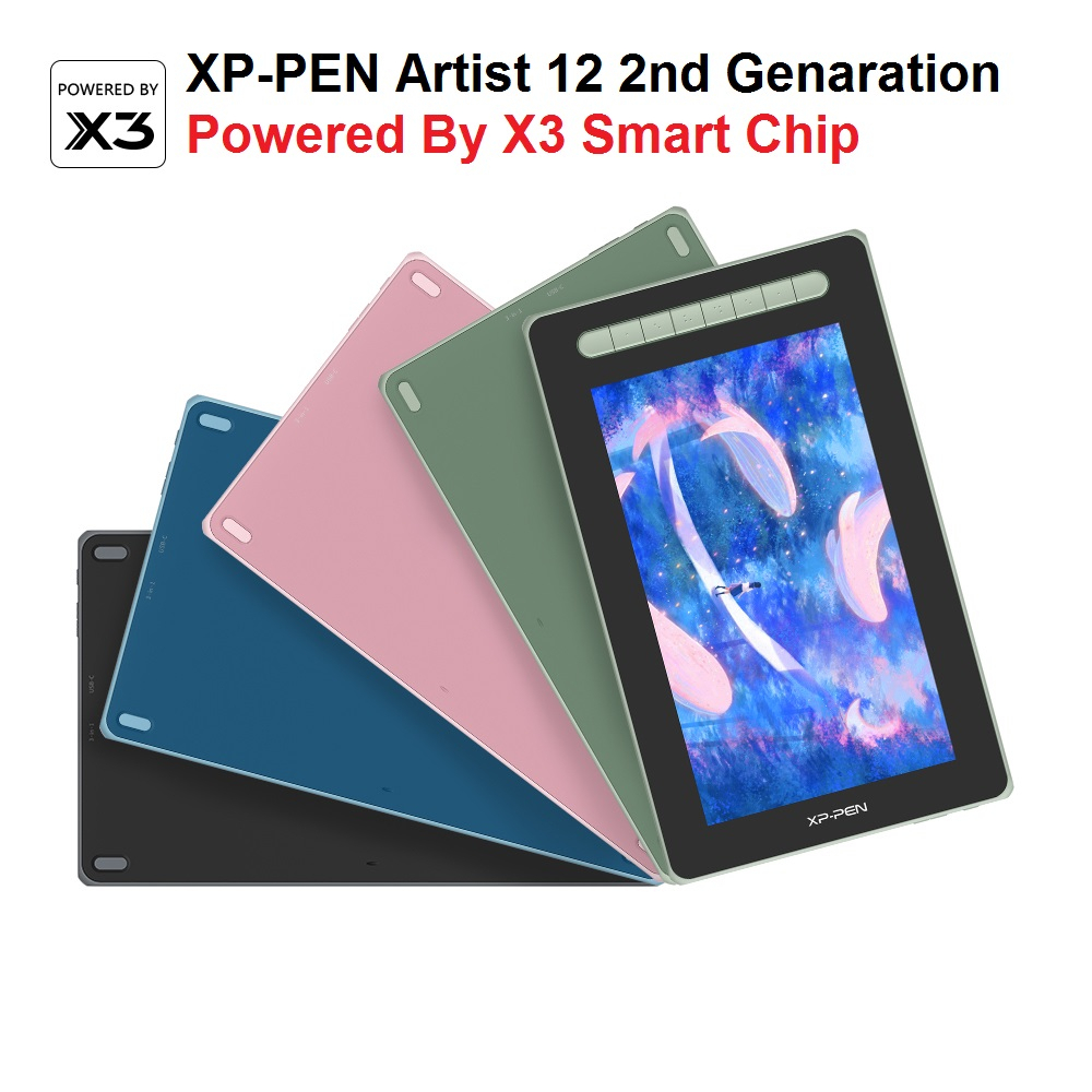 11.9" XP-PEN Artist 12 2nd Generation With X3 Smart Chip Stylus Display Graphics Tablet - XP-PEN Drawing Tablet