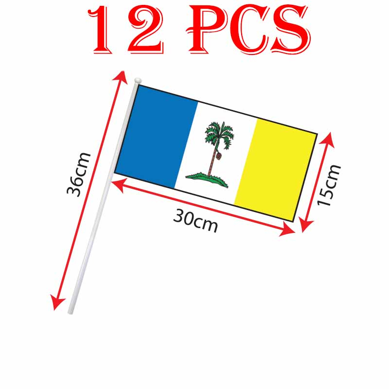 Pulau Pinang Hand Hold Flag, Bendera Tangan Negeri Pulau Pinang 15x30cm (12's/pkt)