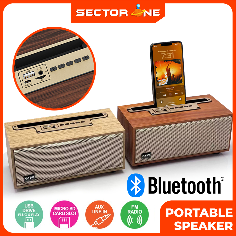 Wooden Bluetooth Speaker Wireless Book Shelf Portable Speaker Heavy Bass Retro Speaker with FM Radio/ USB/ TF Card/ AUX