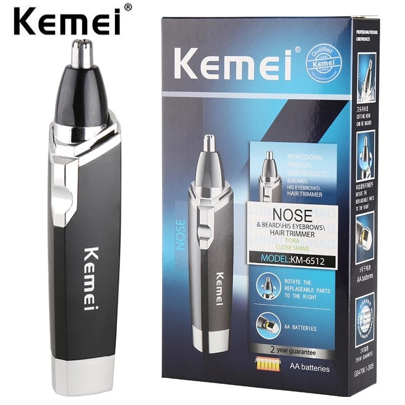 KEMEI KM-6512 Electric Nose Ear Trimmer Men Waterproof Nose Hair Clipper Hair Trimmer Removal Shaver Men's electric nose hair trimmer