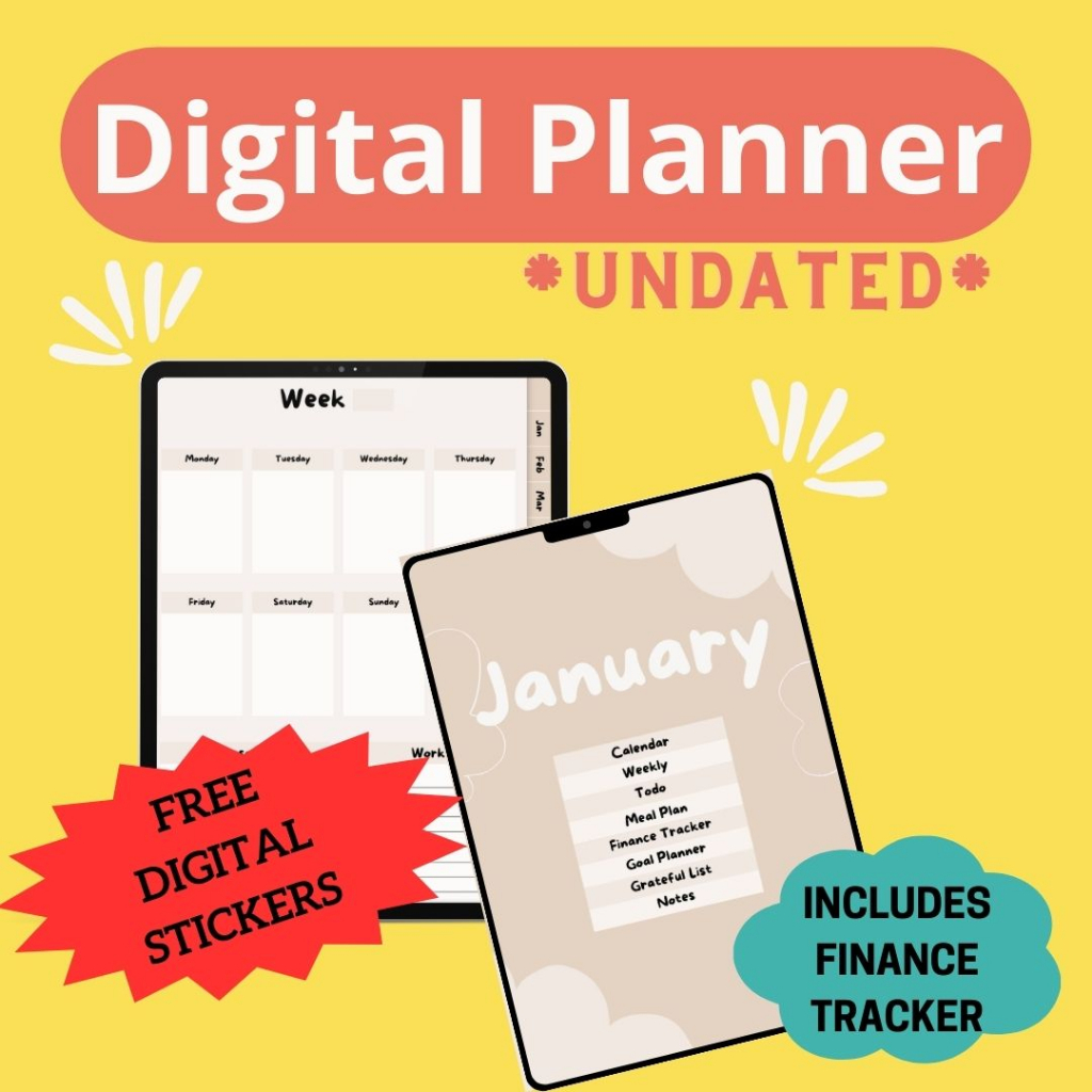 Digital Planner 2024/2025 | Ultimate Template Bundle | Finance Tracker| Digital Stickers | Laptop/Tab/iPad/Phone