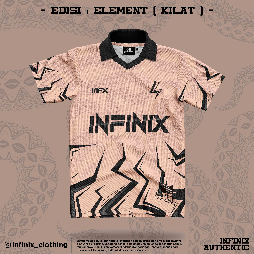 INFINIX CLOTHING® Oversized Retro Streetwear Jersey - EDISI ELEMENT (KILAT)