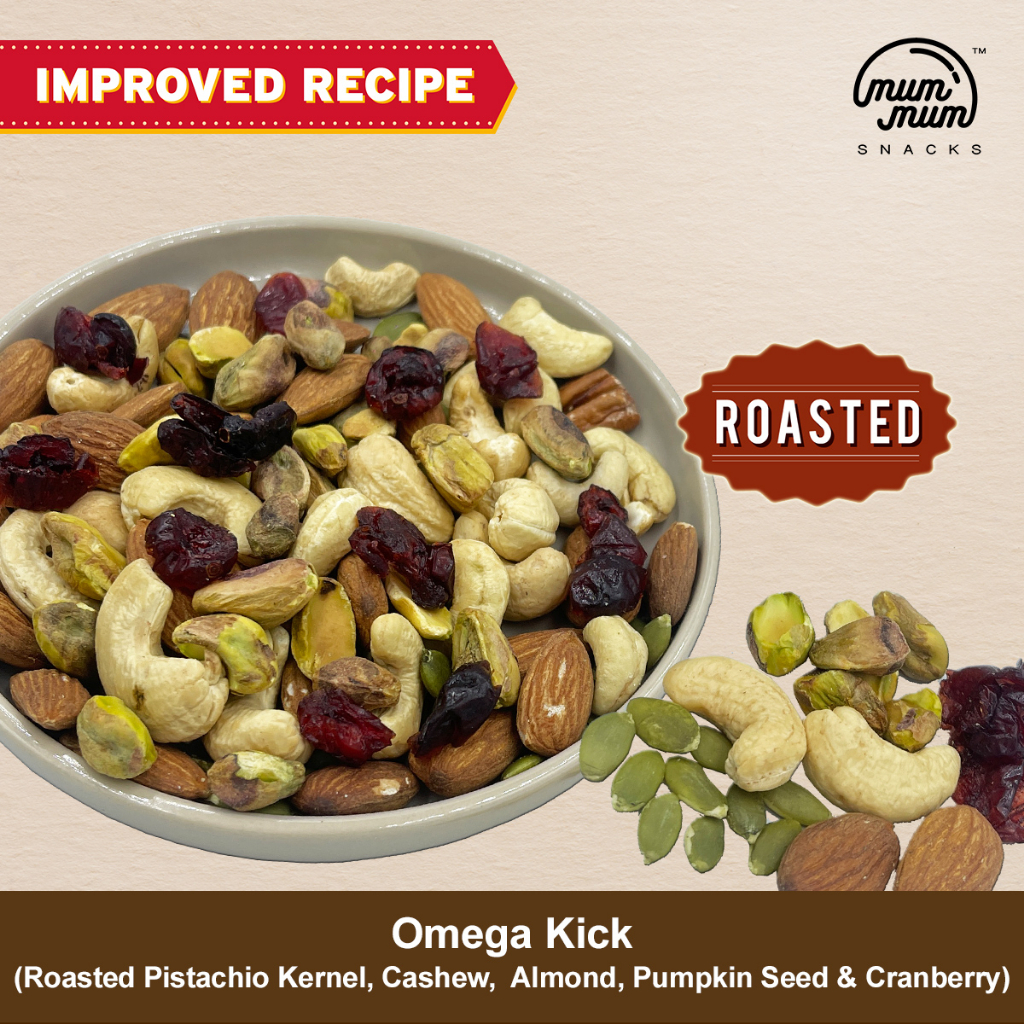 Omega Kick - Roasted Pistachio Kernel, Cashew, Almond, Pumpkin Seed & Cranberry