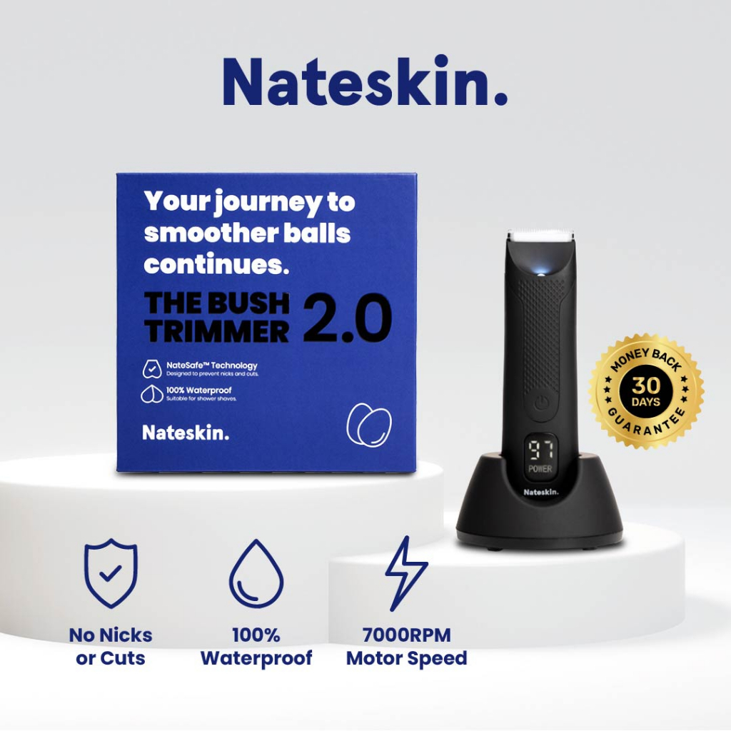 Nateskin Bush Trimmer 2.0: Upgraded Waterproof Electric Body Trimmer with Torchlight