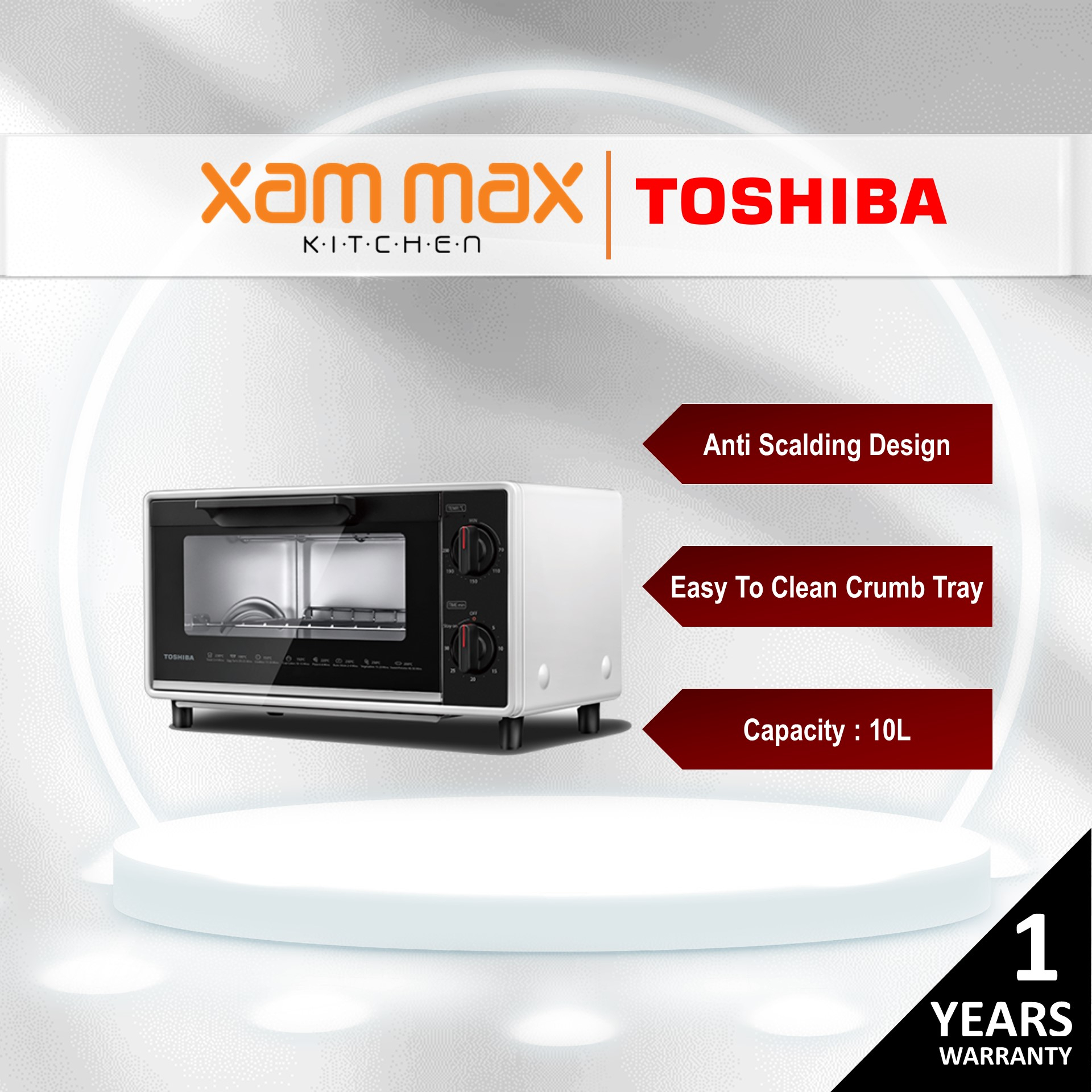 TOSHIBA - TM-MM10DZF(WH) - Toaster Oven / Toast / Bake / Broil / Oven / Microwave / 10L