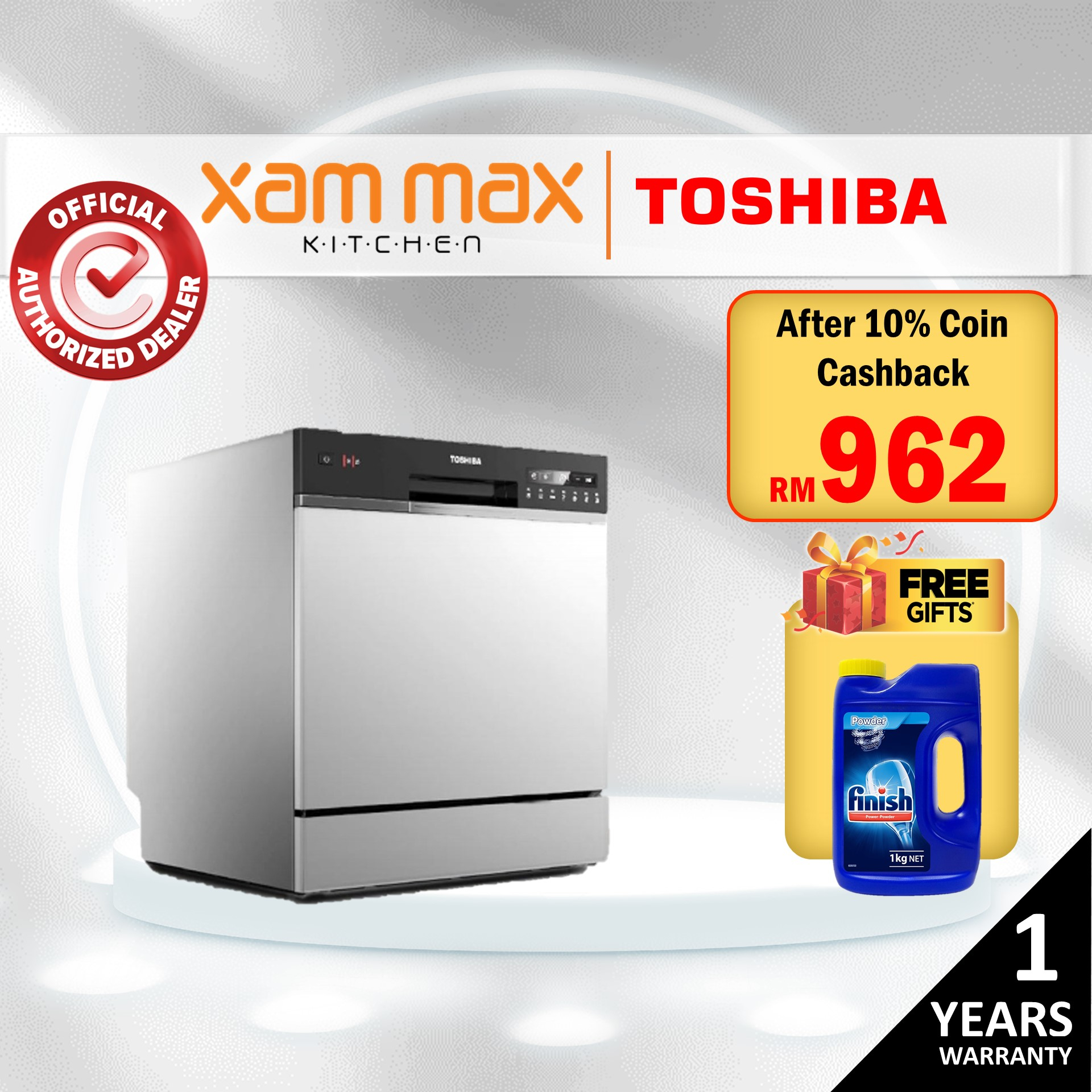 TOSHIBA - DW-08T1(S)-MY 83PCS Table Top Dishwasher / Mesin Cuci Pinggan / Dishwasher / Toshiba Dishwasher / Mesin Cuci