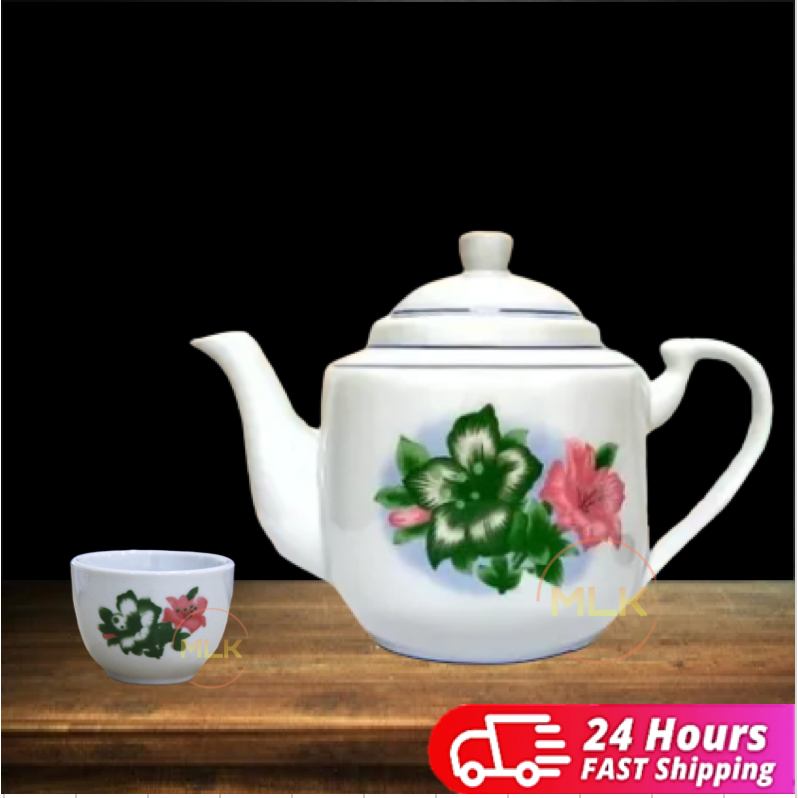 MLK Bunga Kangkung Ceramic Teapot Classic Porcelain Vintage Flower /Tekko Ceramic/Cup Cawan/ 陶瓷茶壶