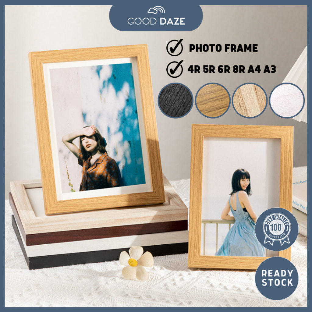 【GOOD DAZE】Wall Photo Frame Stand Home Decor 4R 5R 6R 8R A4 A3 Frem Gambar Bingkai Gambar Murah Borong Kayu 照片相框便宜