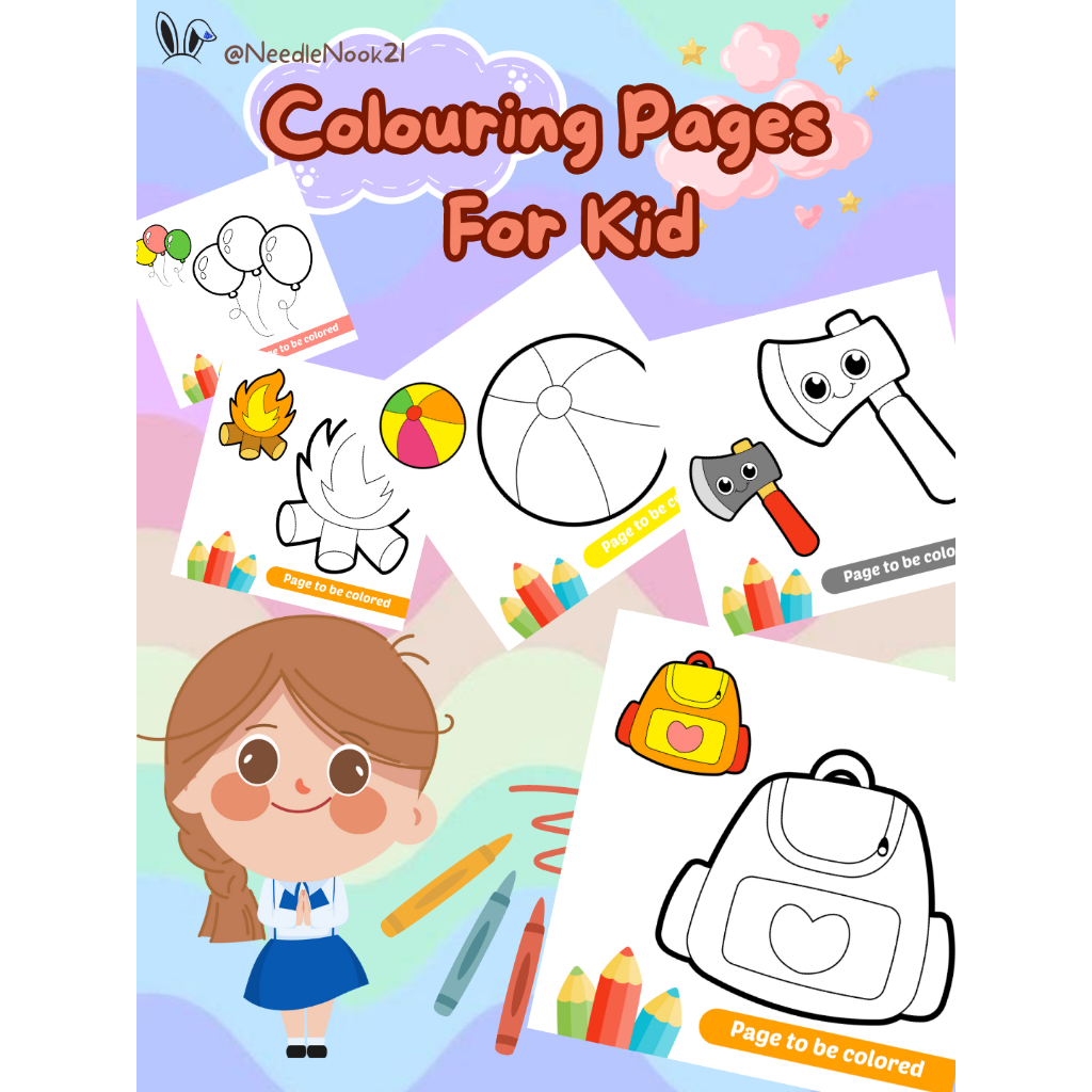 [PDF] [100 PAGES] Cute Daily Object Coloring Book, Printable Coloring Pages For Kids Adults [CL1006]