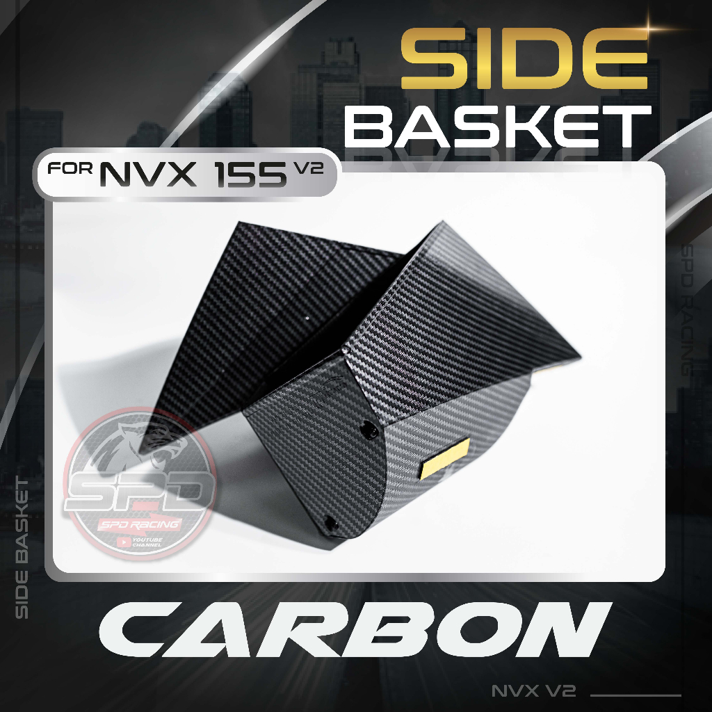 MINI BASKET/ SIDE BASKET/ RAGA KECIL/ Winglet Basket (BLACK/ CARBON) for NVX155 V2