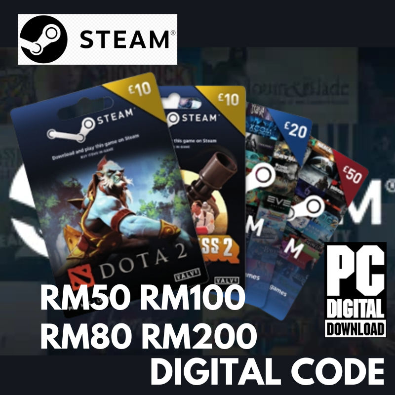 [24/7 Self Claim] Steam Wallet MYR RM50 RM80 RM100 Digital Prepaid Code
