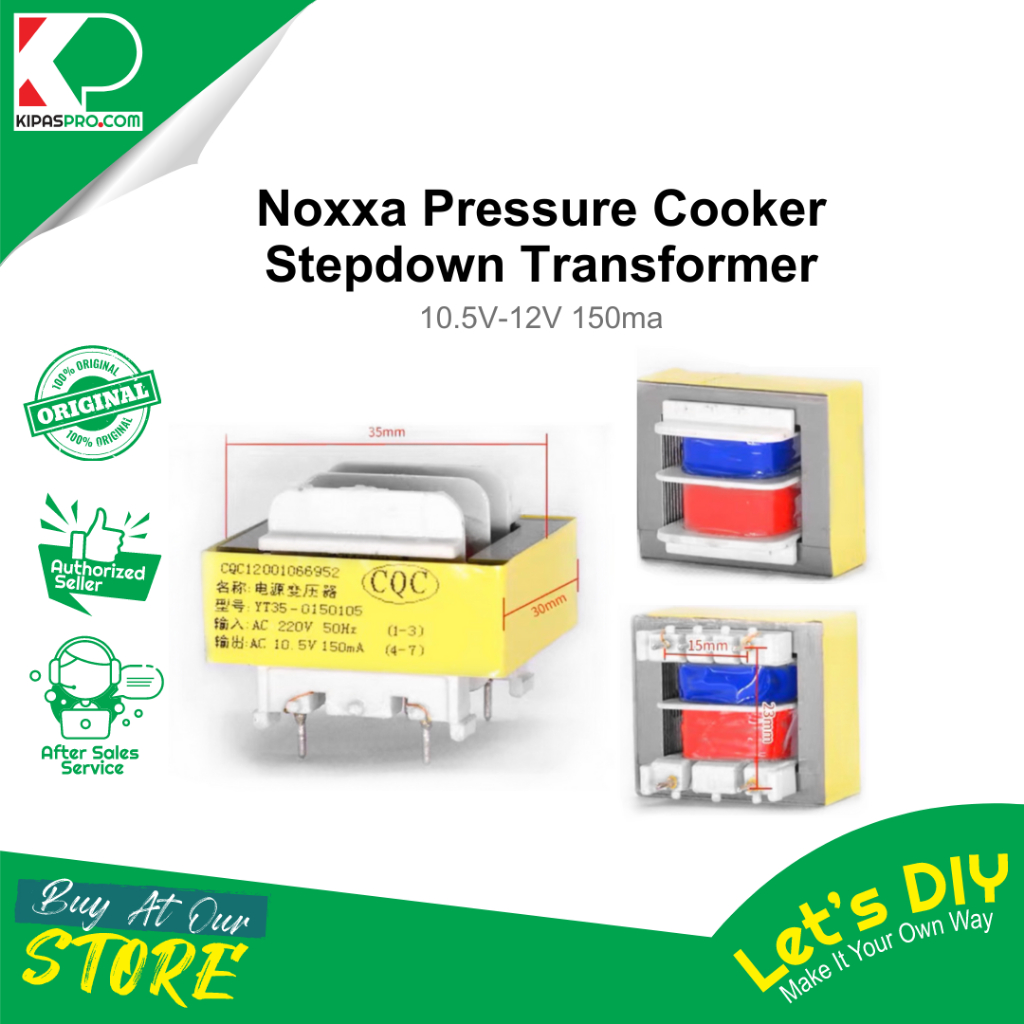 NOXXA PRESSURE COOKER STEPDOWN TRANSFORMER 10.5V-12V 150MA