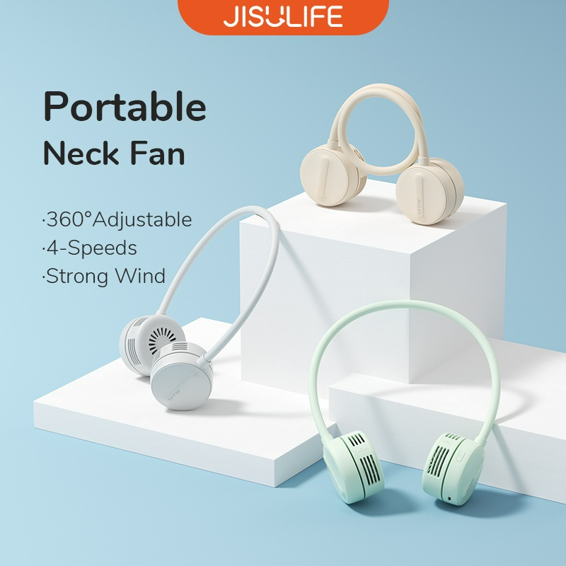 JISULIFE FA25 Neck Fan Portable USB Rechargeable Bladeless 360 Degree Adjustable 4 Speeds 1800mAh