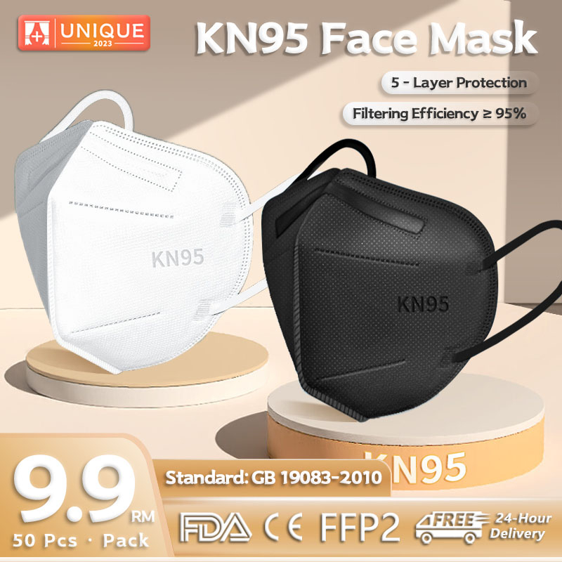 ZOCN 50PCS KN95 Face Mask 5 Layers Protection Anti-Virus Mask Medical Grade Protection Covid Topeng Muka 口罩