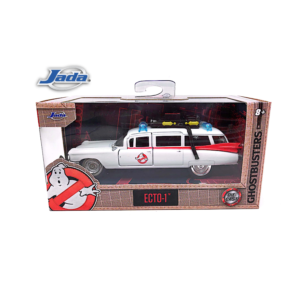 JADA 1:32 HOLLYWOOD RIDES METAL DIE CAST ECTO-1 GHOSTBUSTERS CAR (WHITE) MODEL COLLECTION 99748