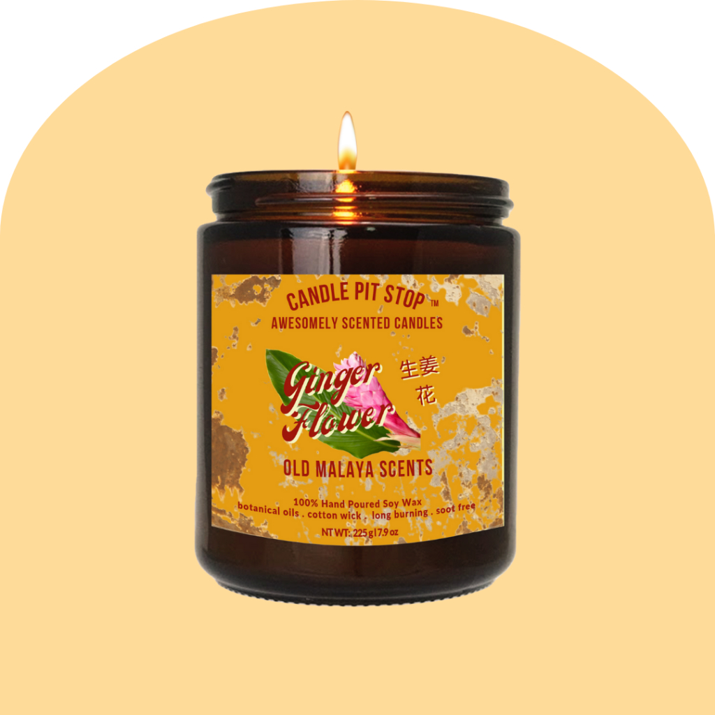 Candle Pit Stop - "Ginger Flower" - Soy Wax Natural Candle 225g - | Hand Poured I Soot Fre