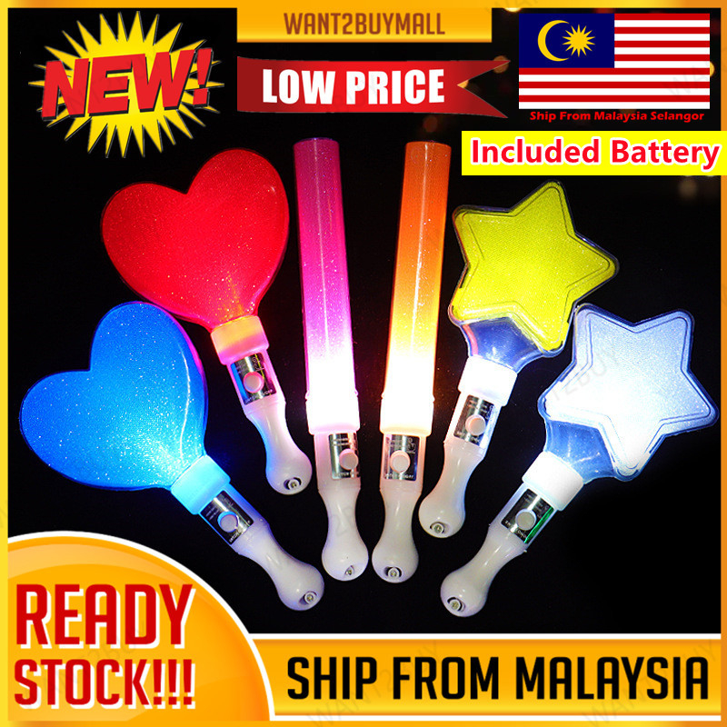 Multi Color Flashing LED Atomic Electric Raver Light Glow Stick Star Love Shining Live Concert Party Camping Safety 荧光棒