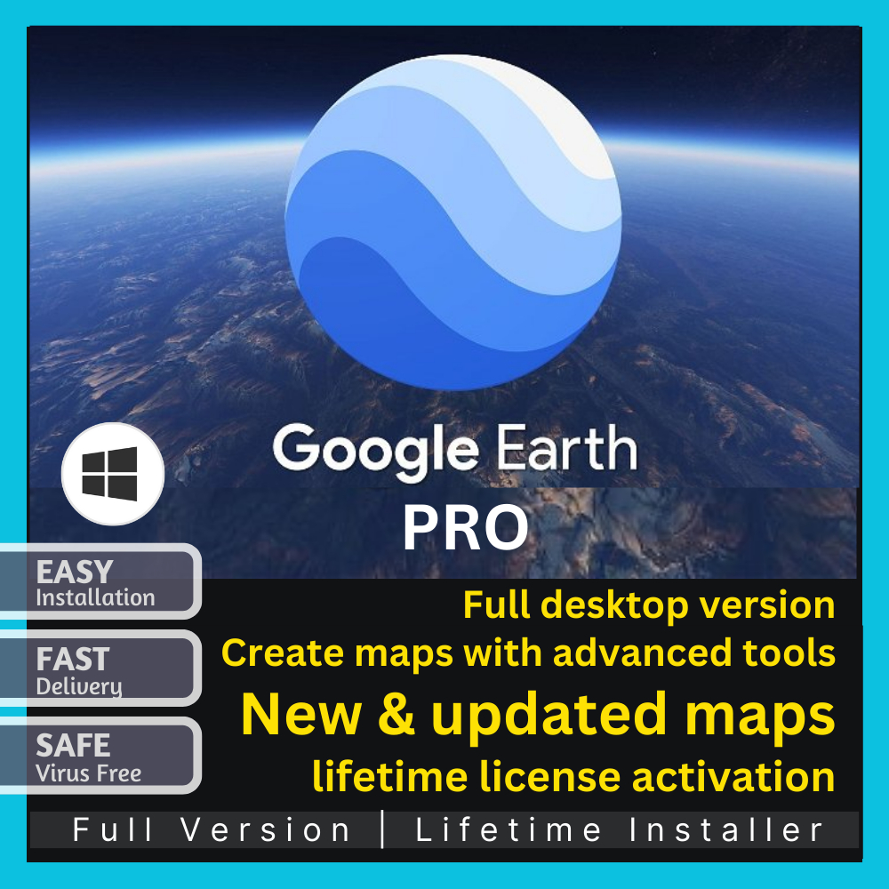 Buy google earth pro 2023 full desktop version for windows only