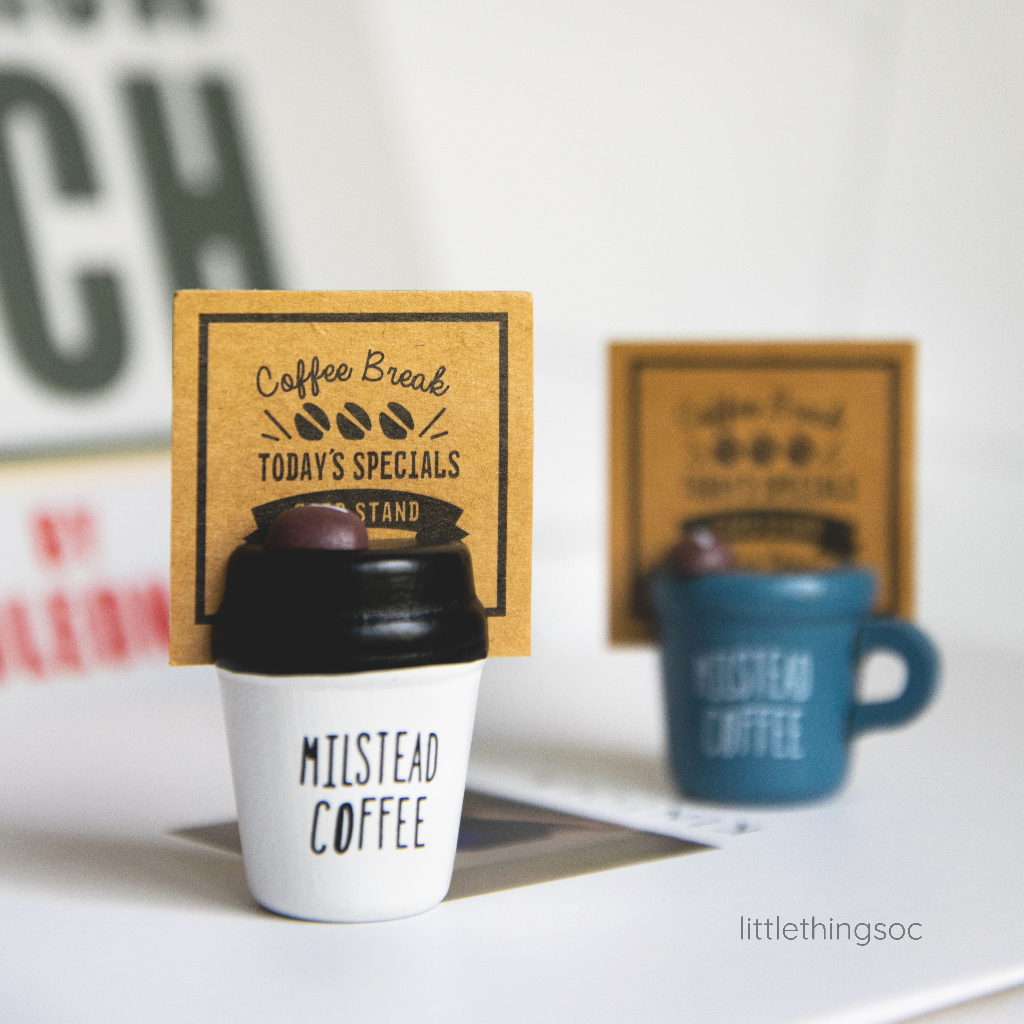 COFFEE GANG ☕ Memo Holder 2 Retro Designs Coffee Cup Mug Paper Clip Card Stand Simple Cute Photo Pincer Stationary Deco