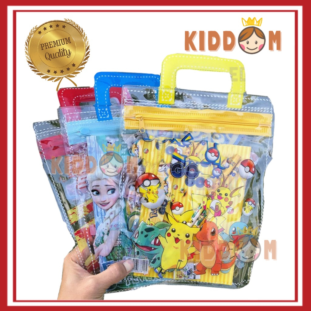 KIDDOM 7 in 1 Kids Cartoon Stationery Gift Set Birthday Set Goodies Bag Stationery Set Alat Tulis Kanak Set Hadiah budak