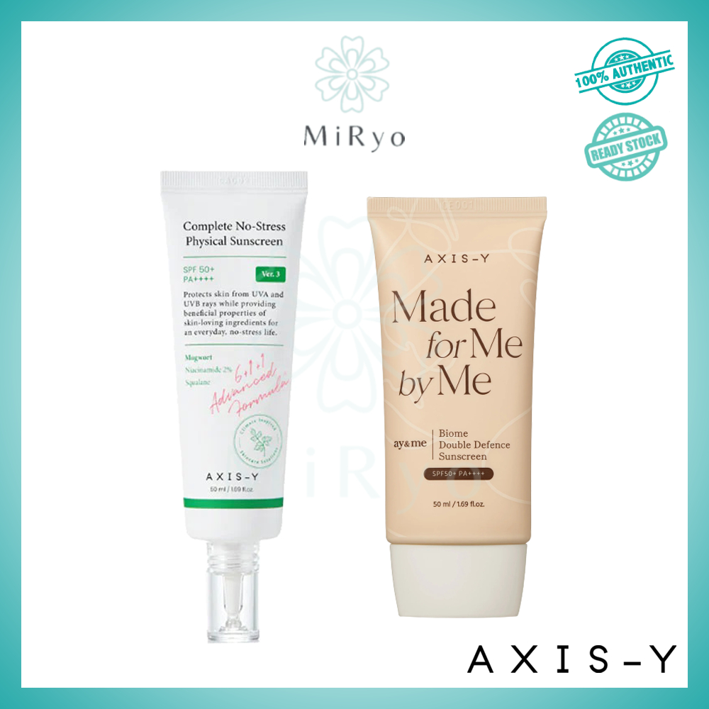 AXIS-Y Complete No Stress Physical Sunscreen V3 (New Version) / Biome Double Defense SPF50+ PA++++ 10ml / 50ml [MIRYO]