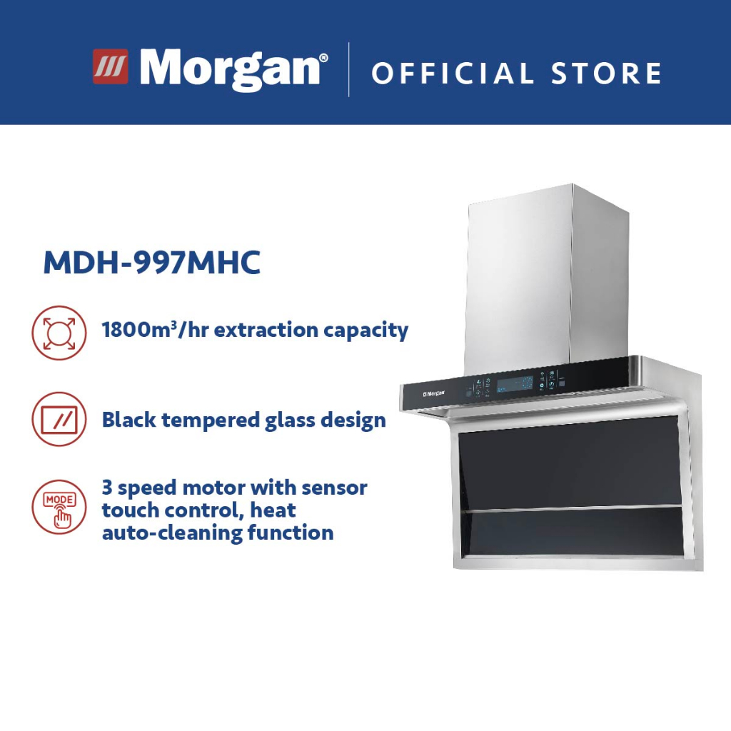 Morgan Designer Kitchen Range Hood 900MM/1500M3 MDH-997MHC