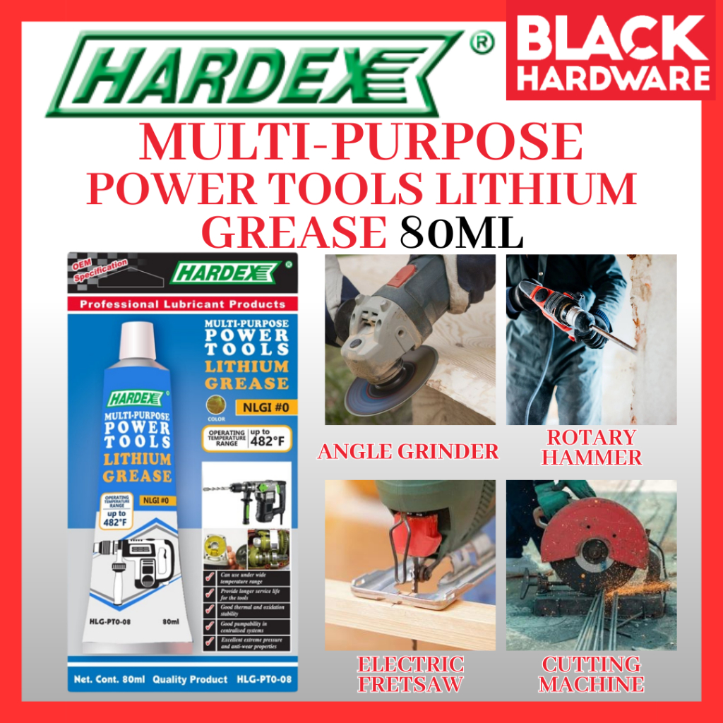 Black Hardware HARDEX High Temperature Grease Bearing Lithium Hammer Power Tools Grease Minyak Greas