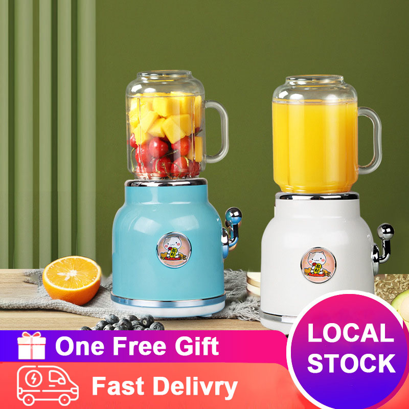 LOCAL ✨ Electric Juice Maker Milkshake Machine Cup Portable Blender Household Retro Automatic Fruit Juicer