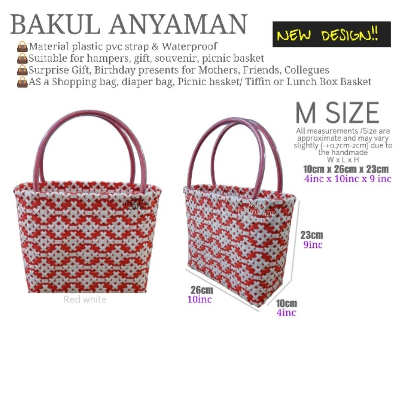 BAKUL ANYAMAN 4xSULAM TUNGGAL READY STOCK SIZE M SARAWAK CRAFT BY KAK SHA