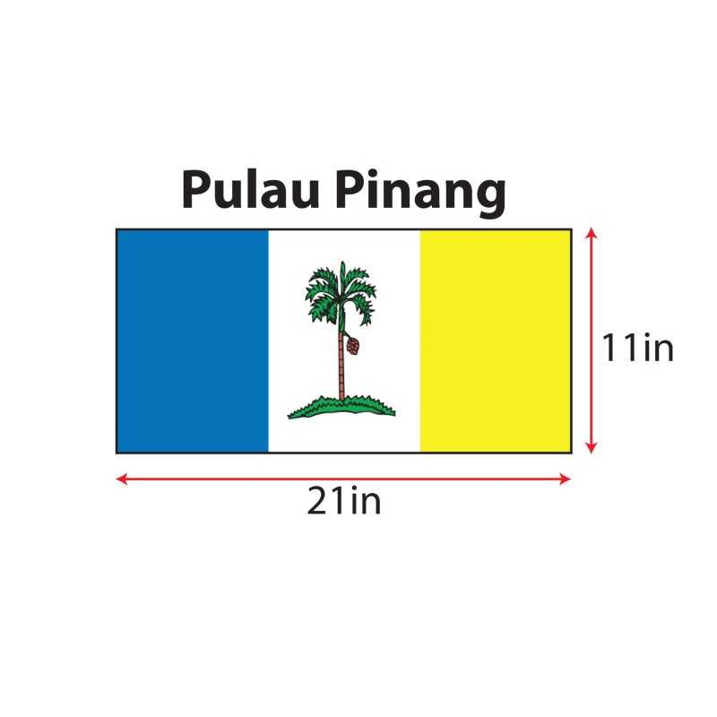 Bendera Pulau Pinang (Cotton) 11  x 21in