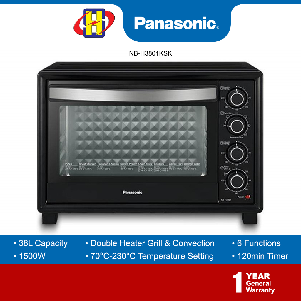 Panasonic Electric Oven (38L) Double Heater Grill / Convection Rotary (NB-H3801) NB-H3801KSK