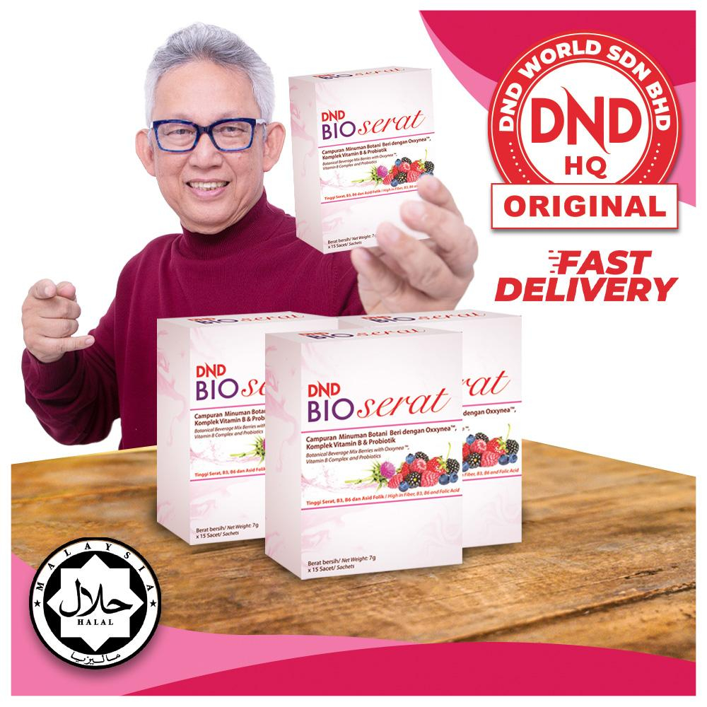 DND Bio Serat Campuran Minuman Botani Beri Dengan Oxxynea, Komplex Vitamin B & Probiotik (3 Kotak)