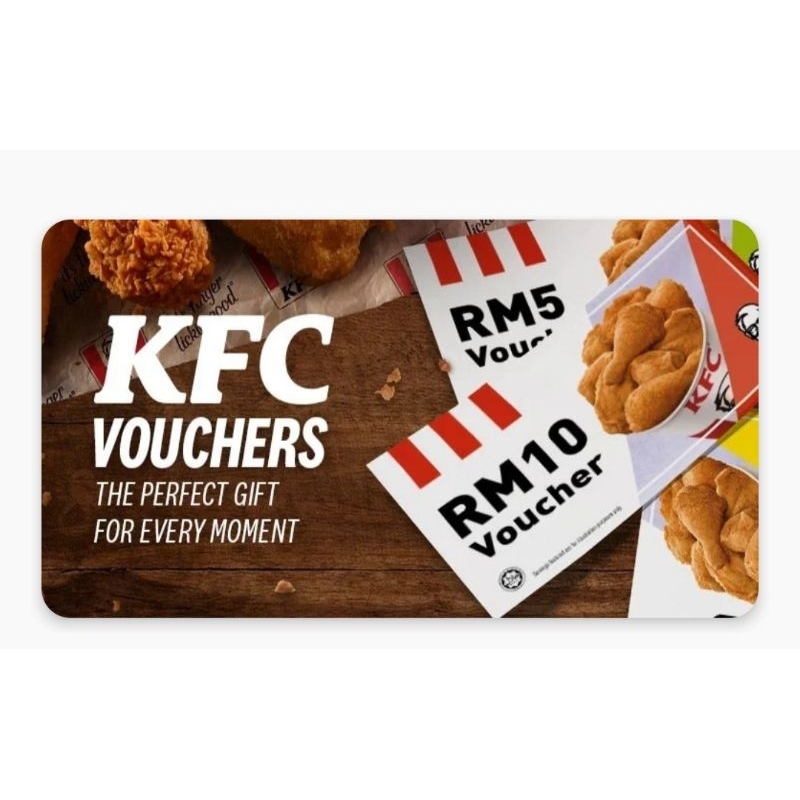 KFC cash vouchers RM 10.00/RM 20.00/meal voucher expires 2025