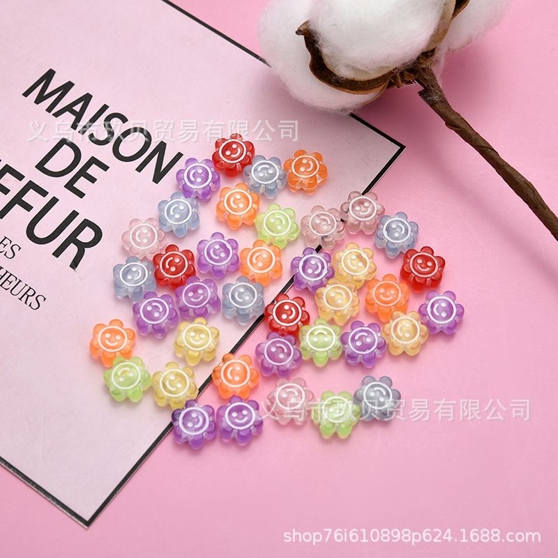 5*10 Sunflower Smiley Beads Children Beaded DIY Handmade Jewelry Earrings Bracelet Necklace Jewelry Accessories