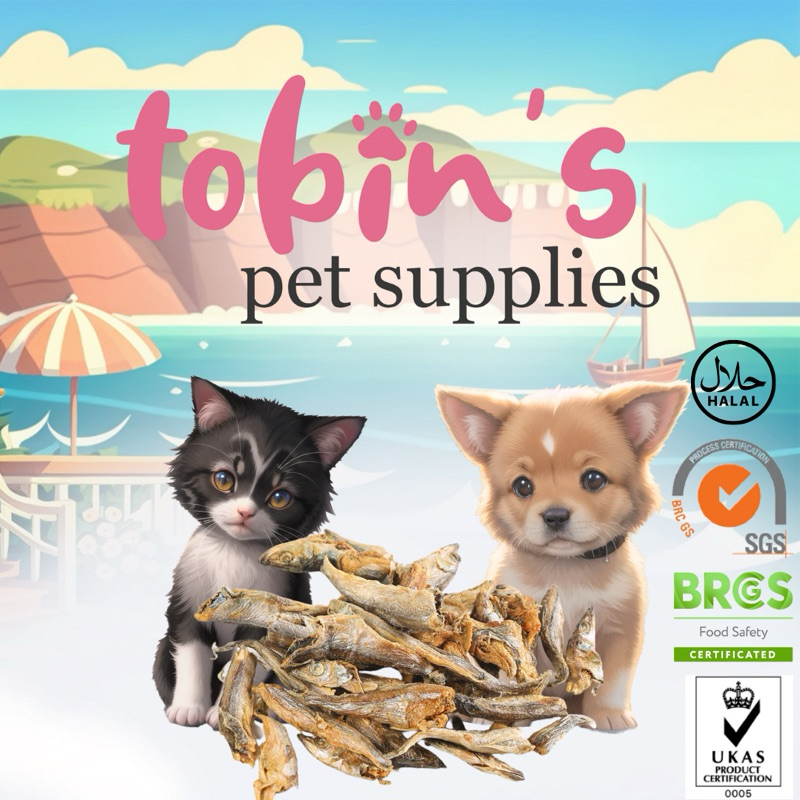 [Tobin's] Freeze Dried Pet Food & Treats Capelin | Salmon | Pet Food/Treats | Makanan Haiwan | Halal | 125g minima.