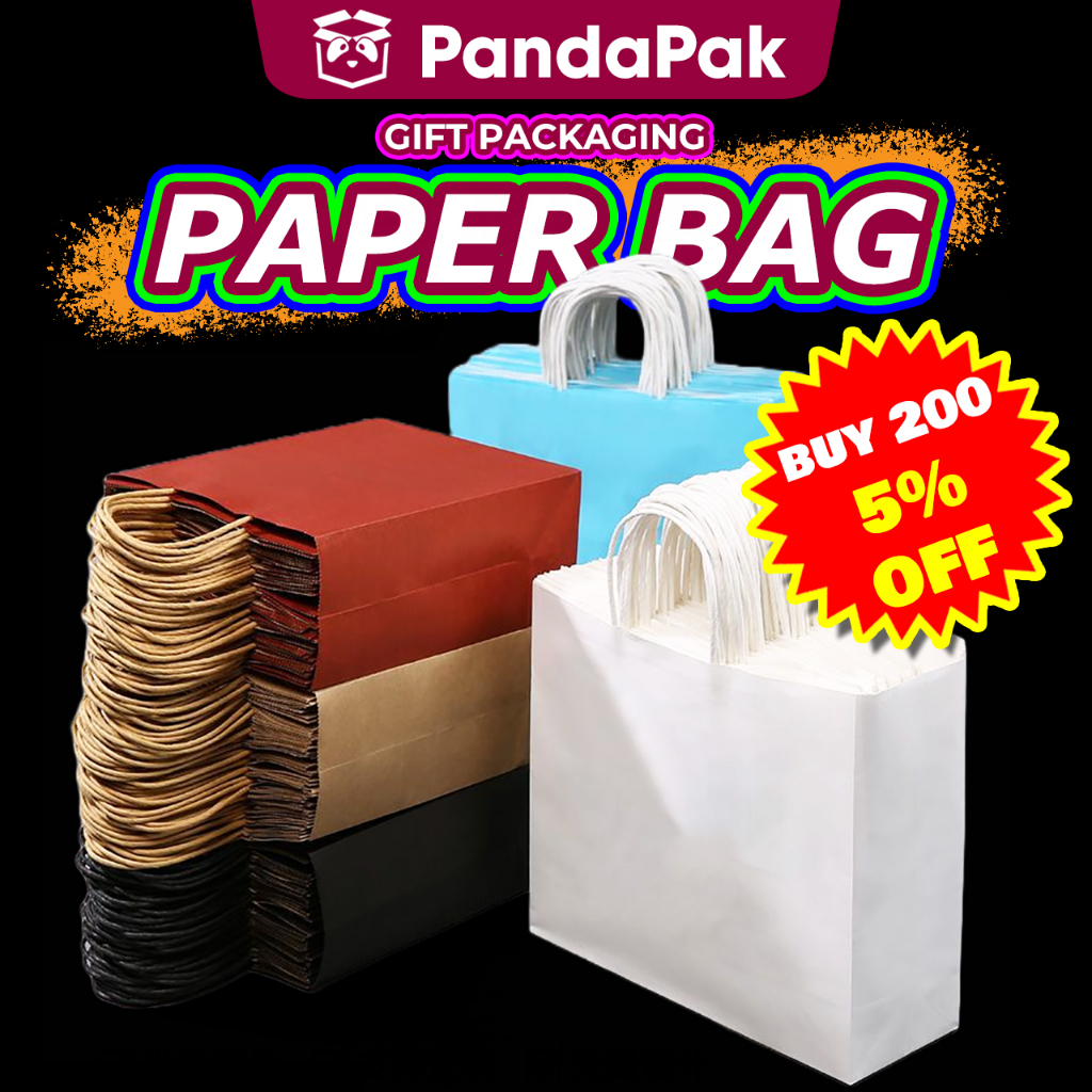 PANDAPAK Paper Bag Doorgift Goodies Bag Paper Bag Birthday Wedding Door Gift Beg Goodies Kahwin Goodies Paper Bag