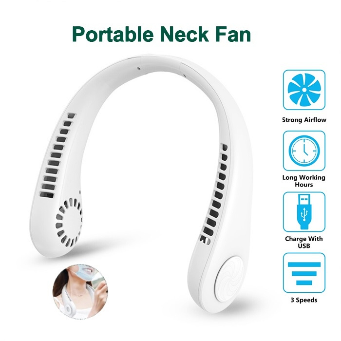 Portable Neck Fan Hands Free Bladeless Fan USB Rechargeable Mute Sports Fans Mini Fan for Outdoor Ventilador Cooling