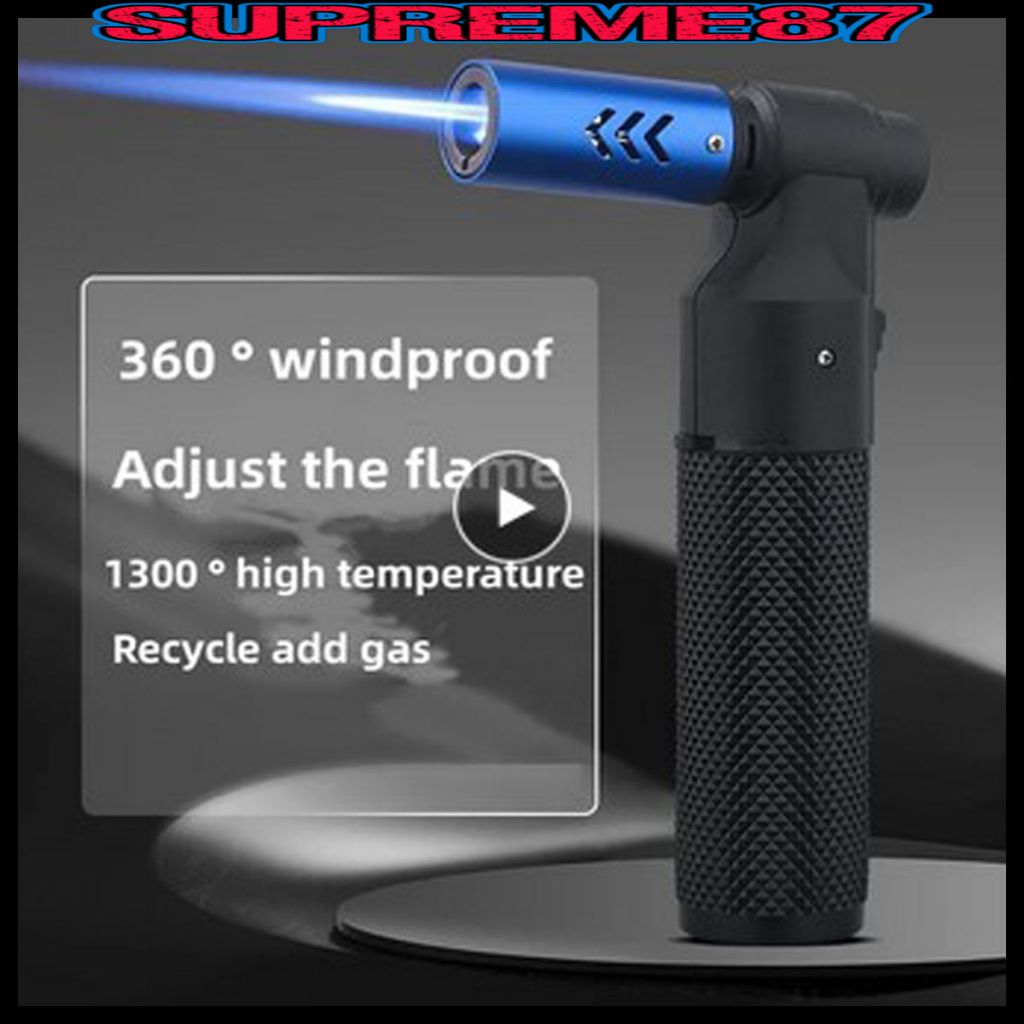 Honest Leopard Windproof Turbine Torch Strong Fire Power Blue Flame Straight Butane Gas Lighter Gas Kitchen BBQ Welding