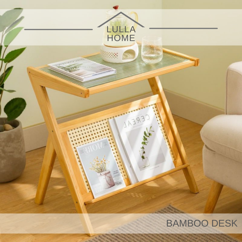 LullaHome Rattan Bamboo Living Hall Table Desk