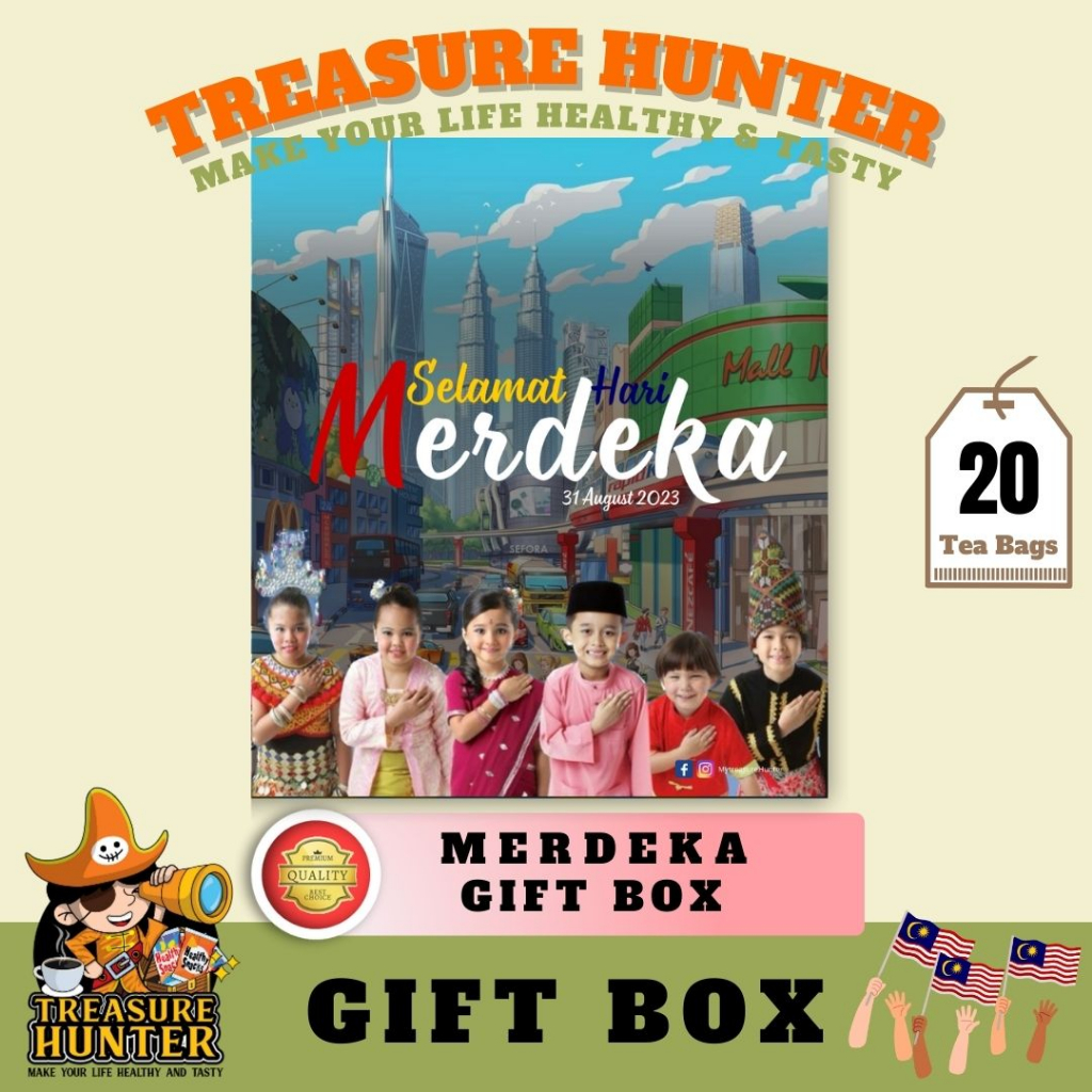 Treasure Hunter Vintage Elegant Merdeka Gift Box Cameron Valley Tea Gift with 20 TeaBags