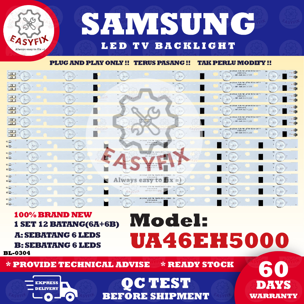 UA46EH5000AR SAMSUNG 46 INCH LED TV BACKLIGHT ( LAMPU TV ) UA46EH5000 46EH5000 46" SAMSUNG LED BACKLIGHT