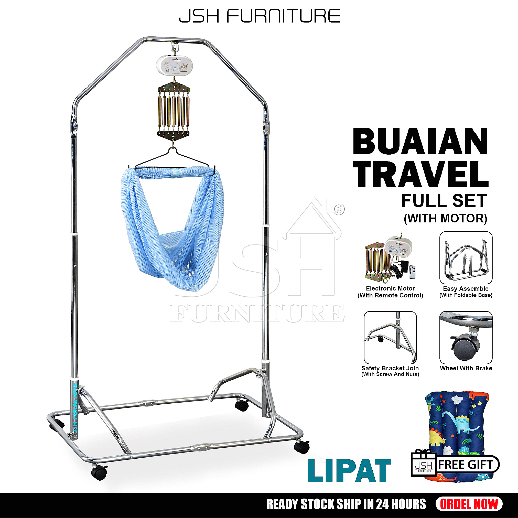 Electronic Baby Cradle Stand JSH C3 Buaian Elektrik Buaian Gantung Buai Baby Rangka Spring Cot Stand